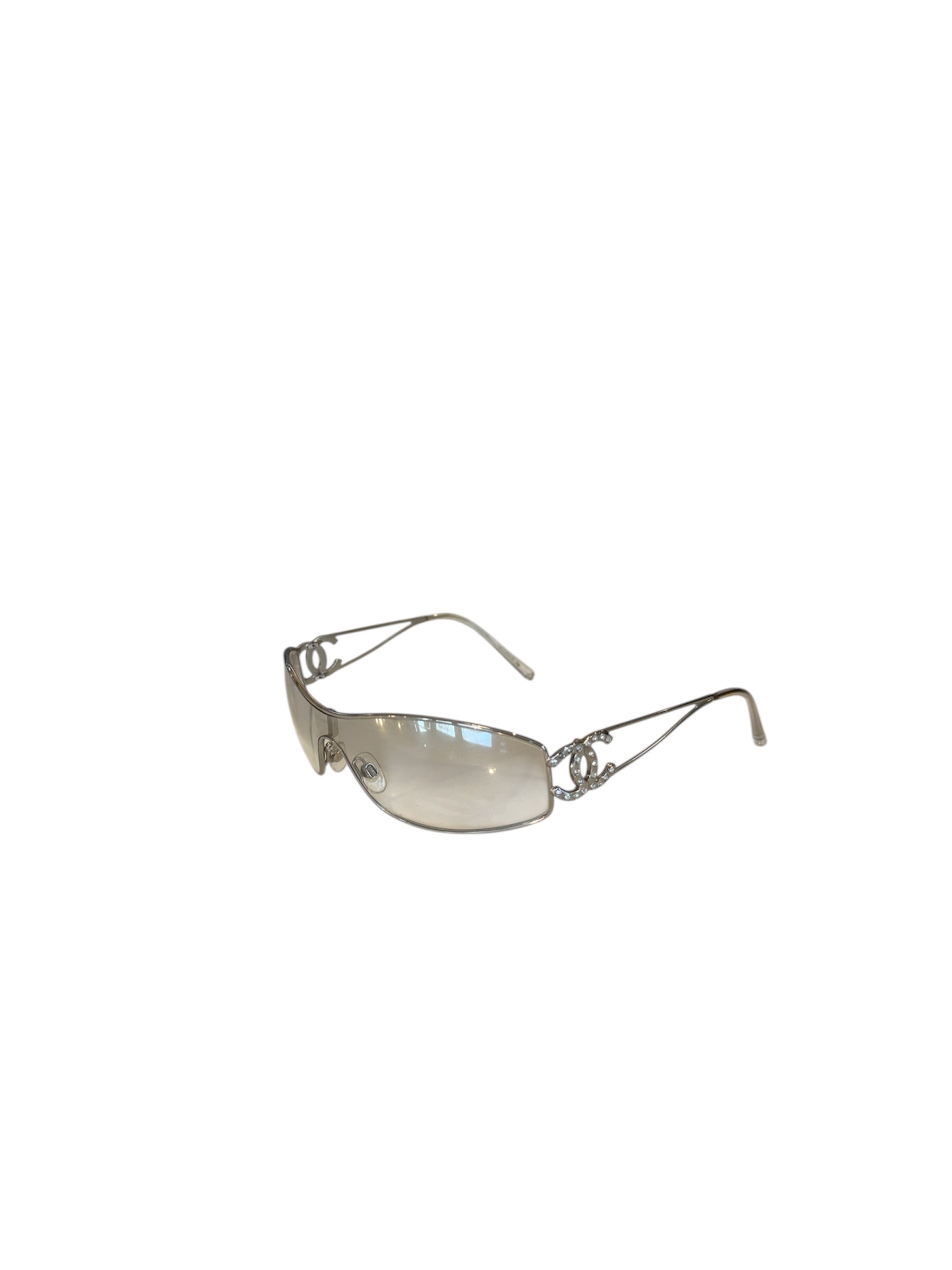 Chanel Rinless Wraparound Sunglasses - Crystal CC – Most Wanted