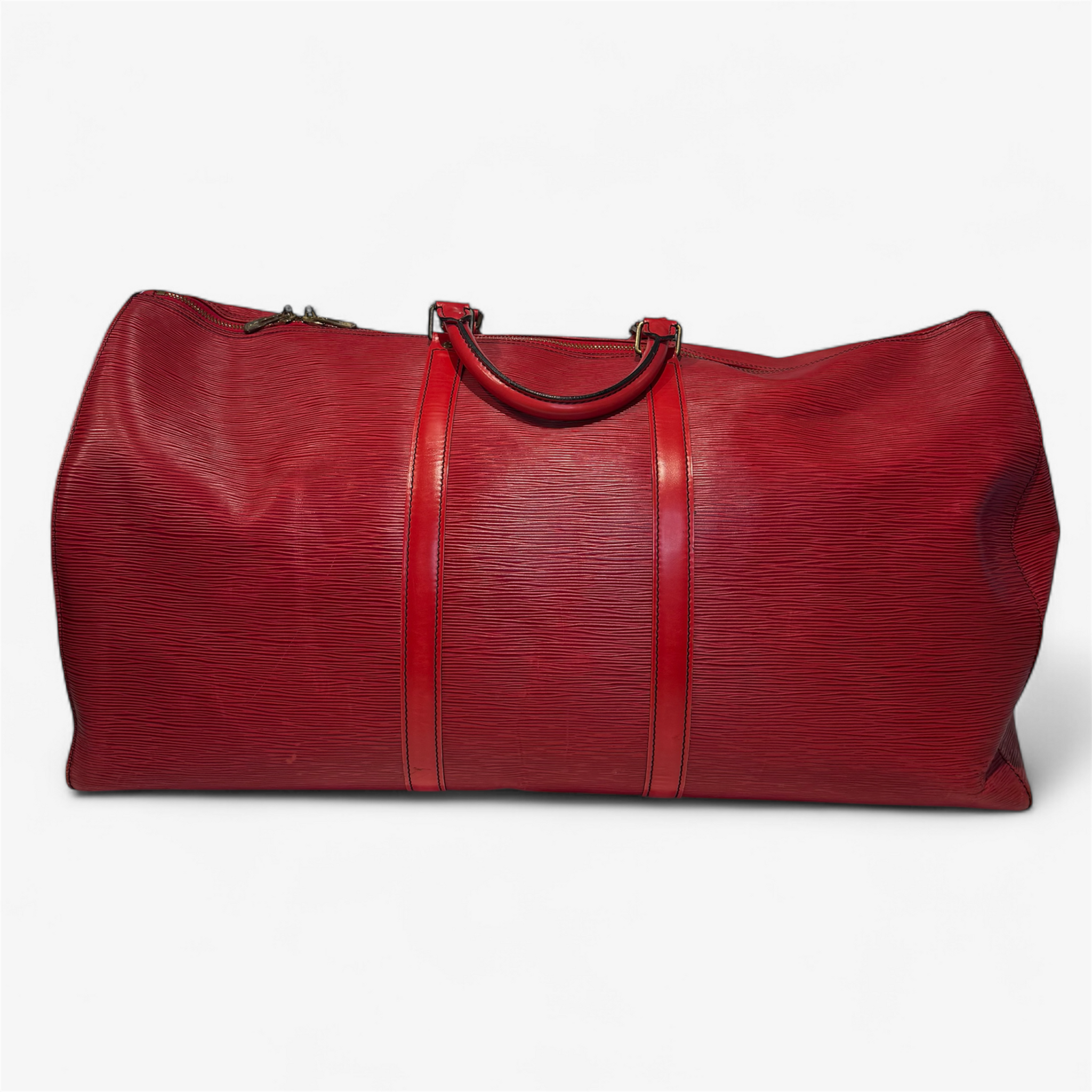 Louis Vuitton Red Keepall 1980's