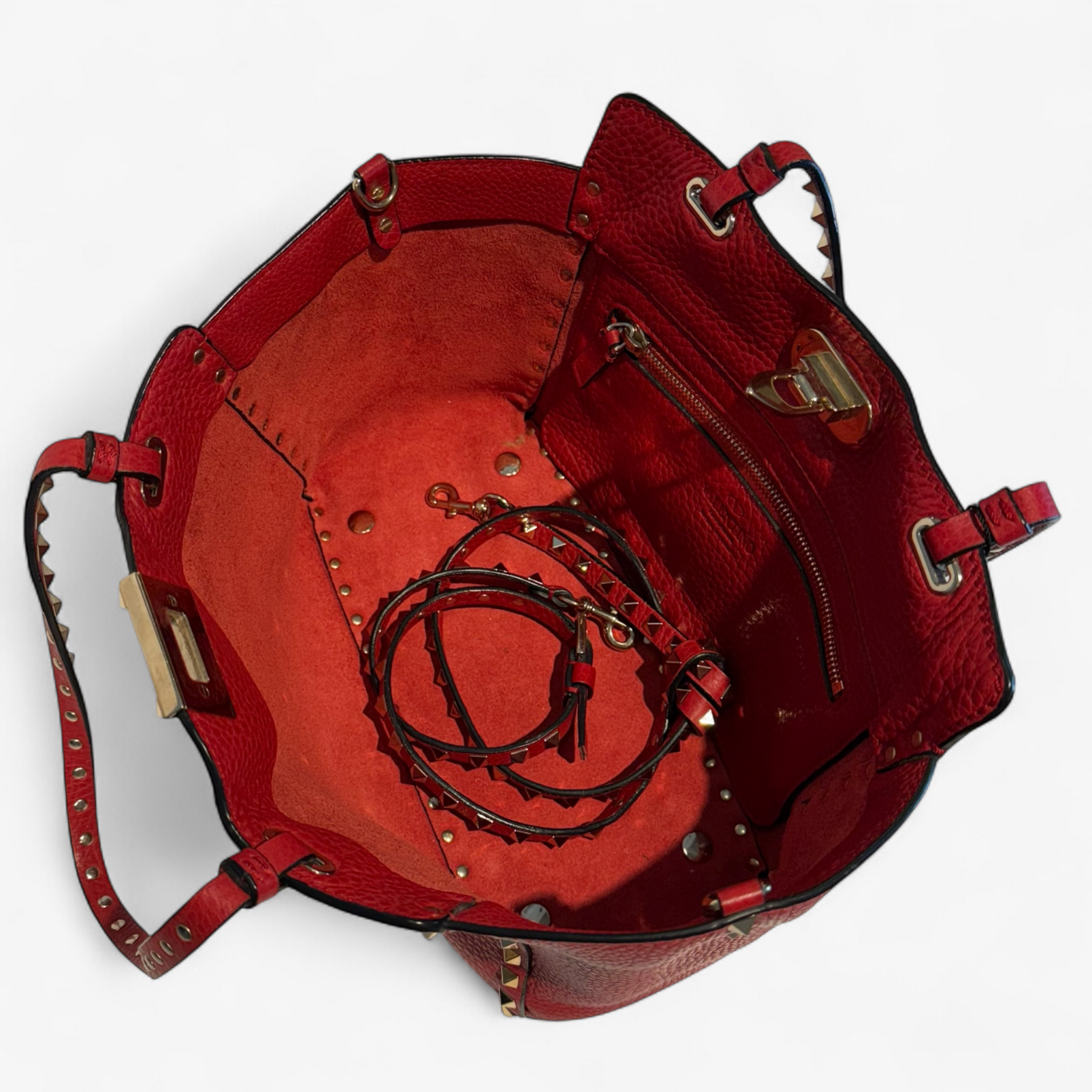 Valentino Red Rockstud Shoulder Bag