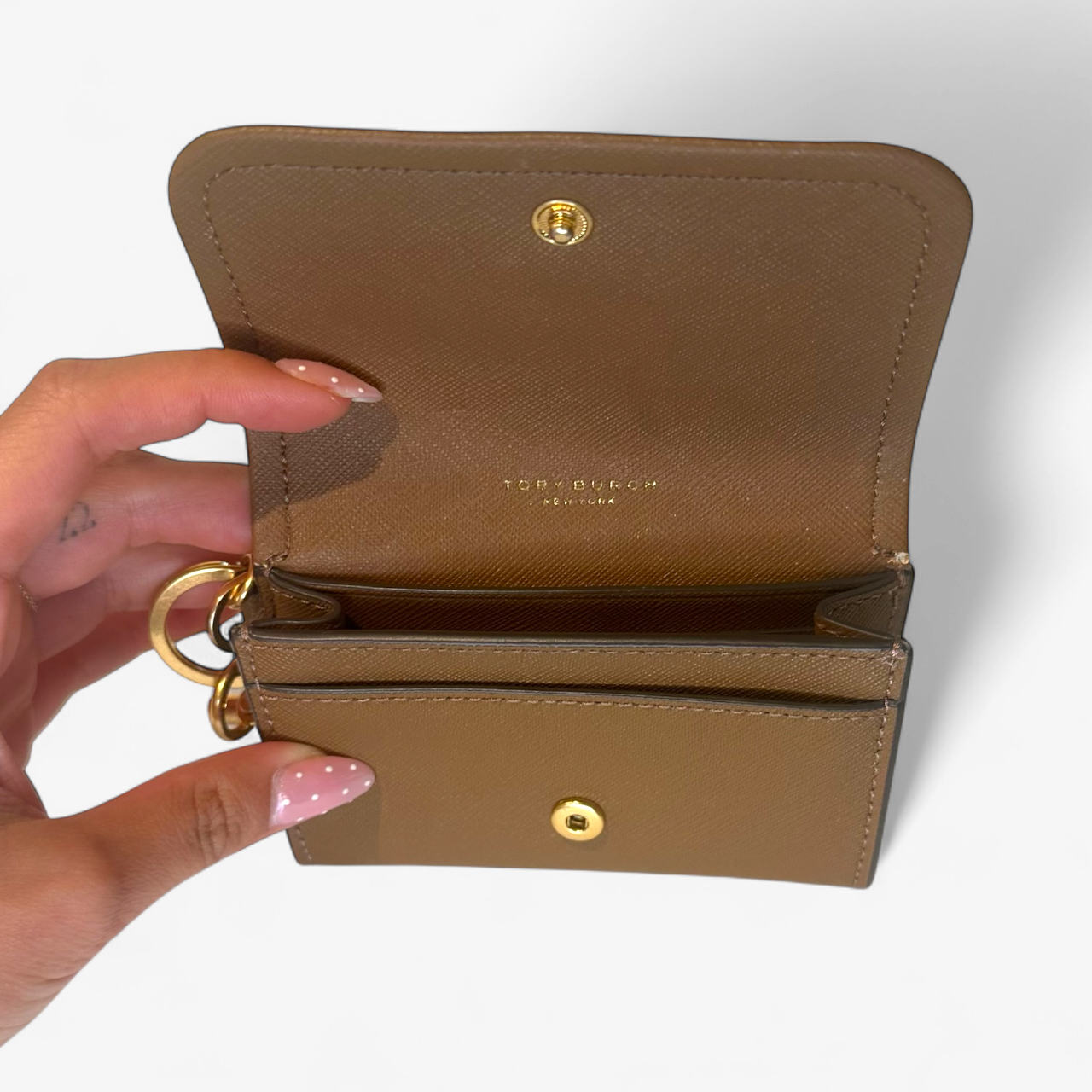 Tory Burch Brown Wallet with Gold Hardware