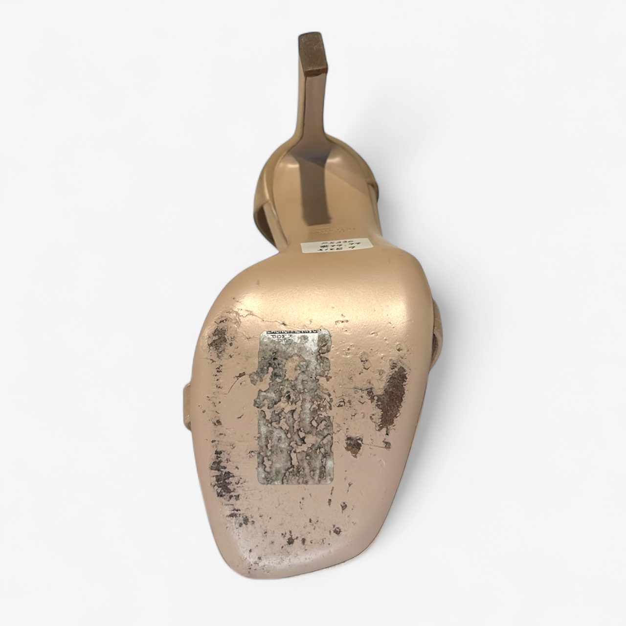 Stuart Weitzman Beige Satin Ankle Strap Sandals