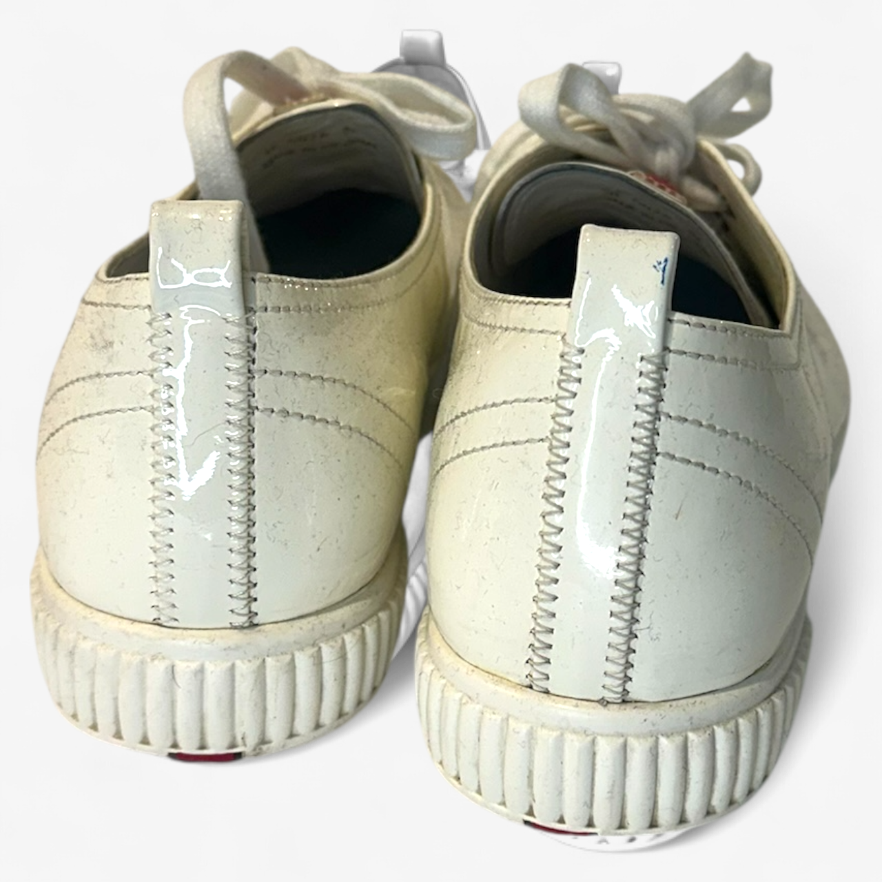 Prada White Patent Leather Sneakers