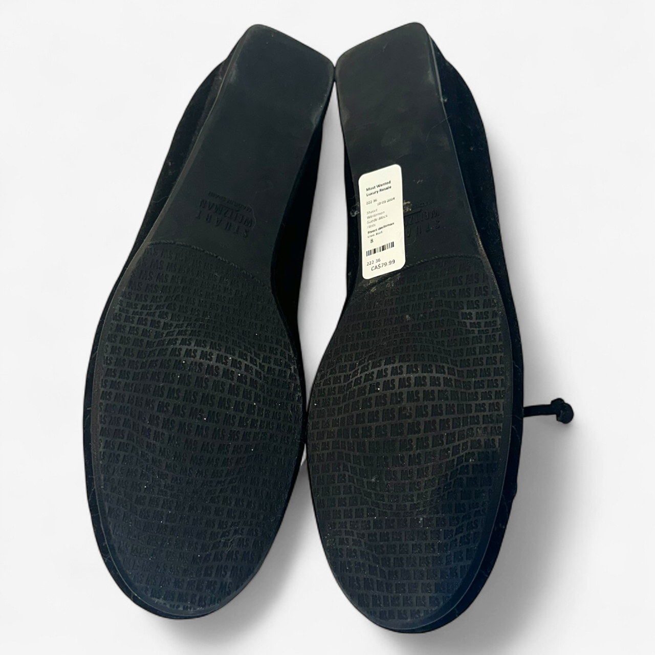 Stuart Weitzman Suede Black Flats