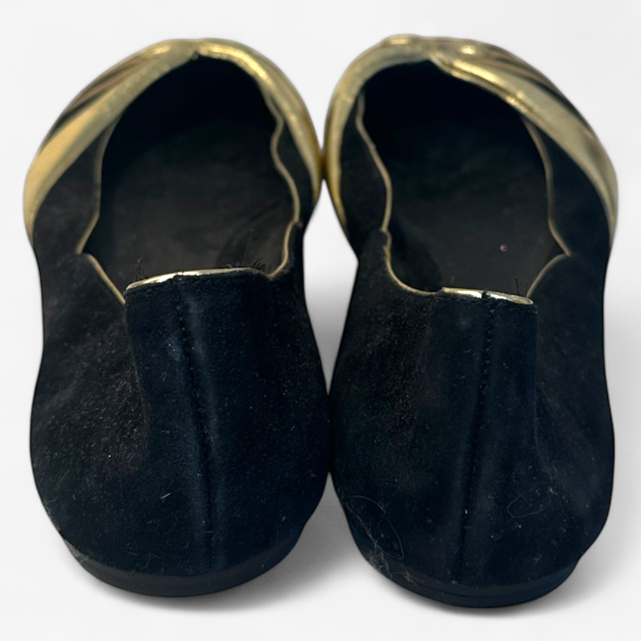 Brian Atwood Black/Gold Flats