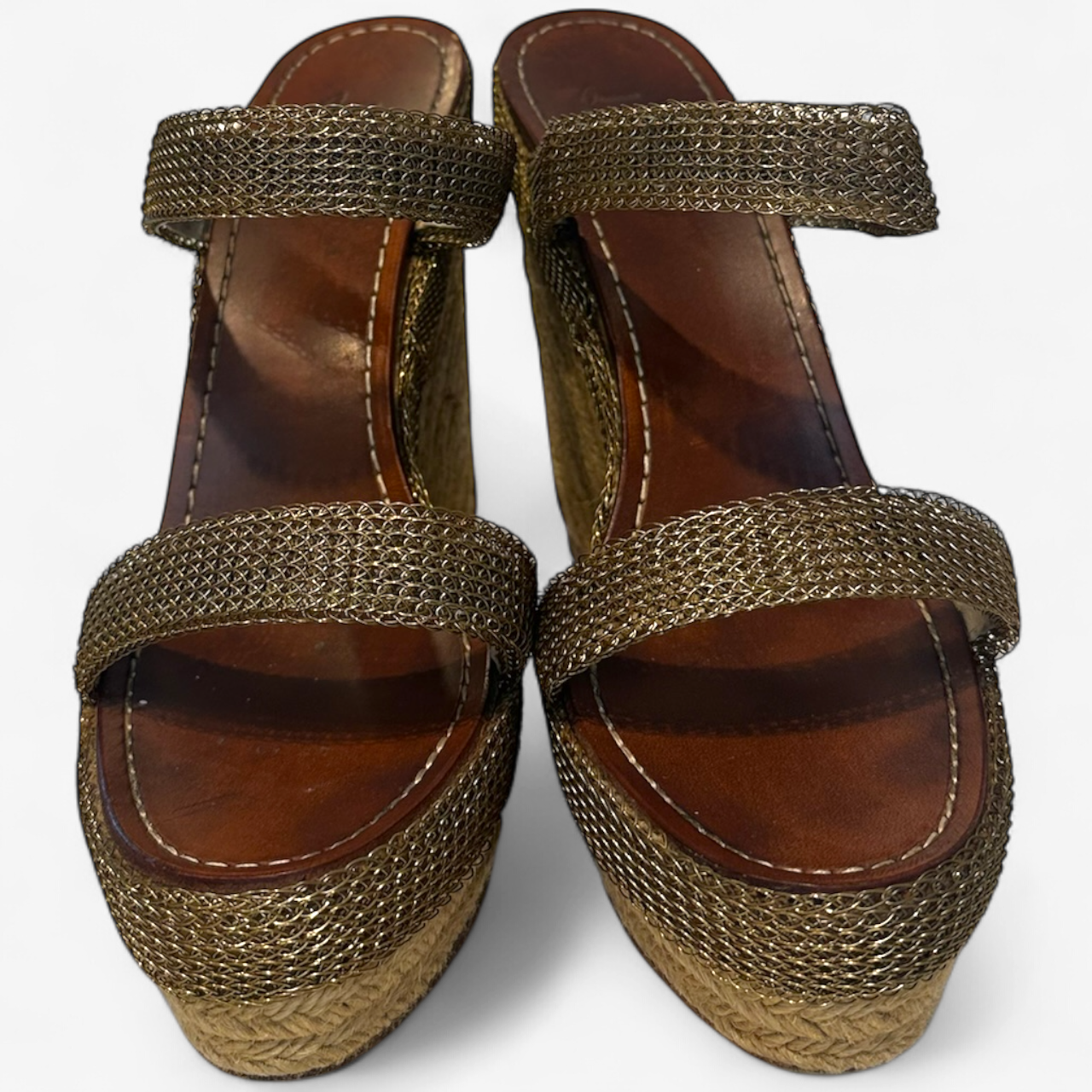 Christian Louboutin Gold Mesh Wedges