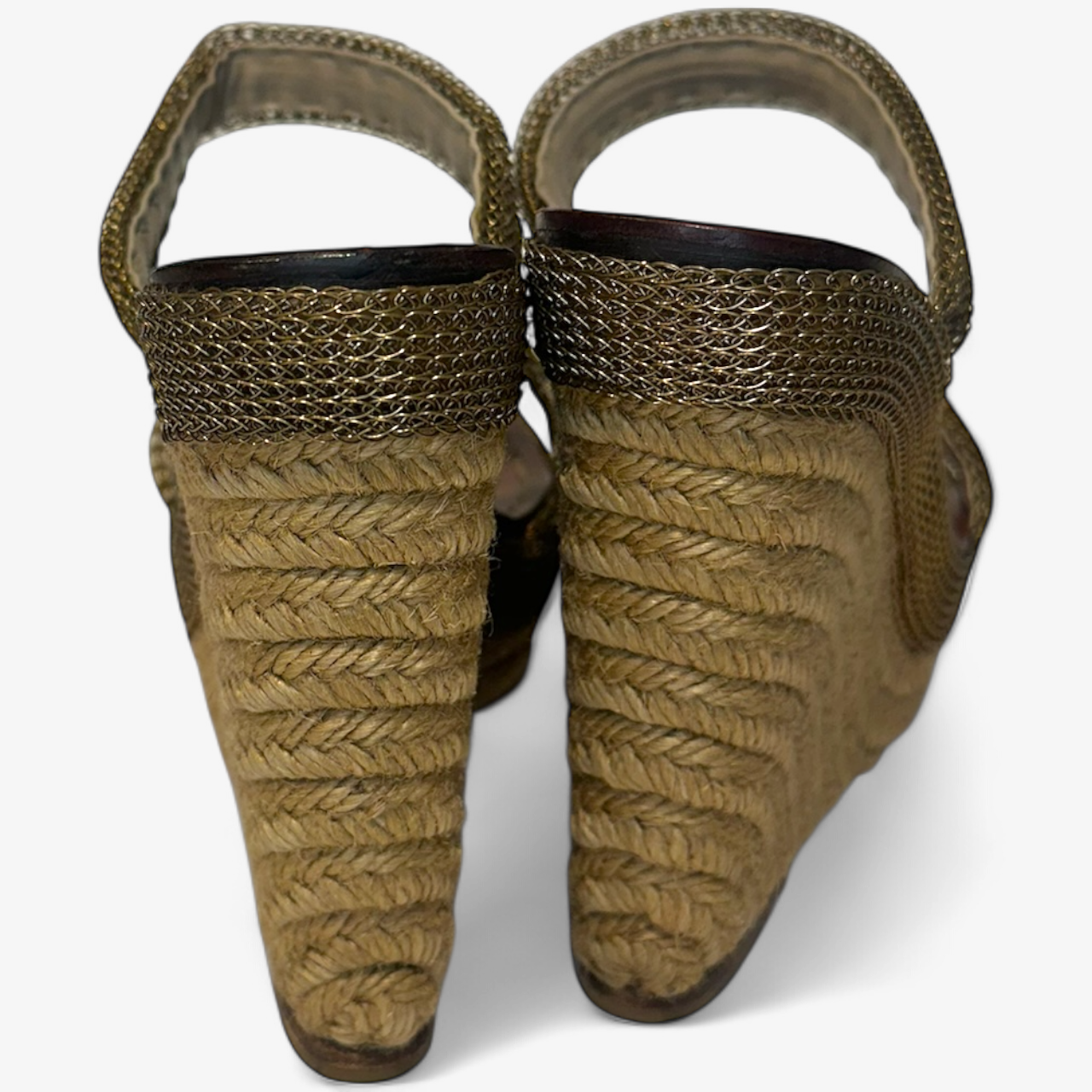 Christian Louboutin Gold Mesh Wedges