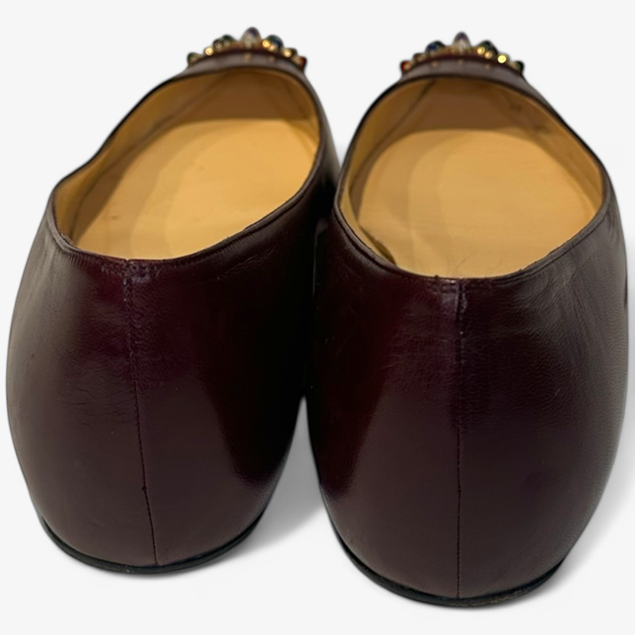 Christian Louboutin Merlot Multi Stone Studded Flats