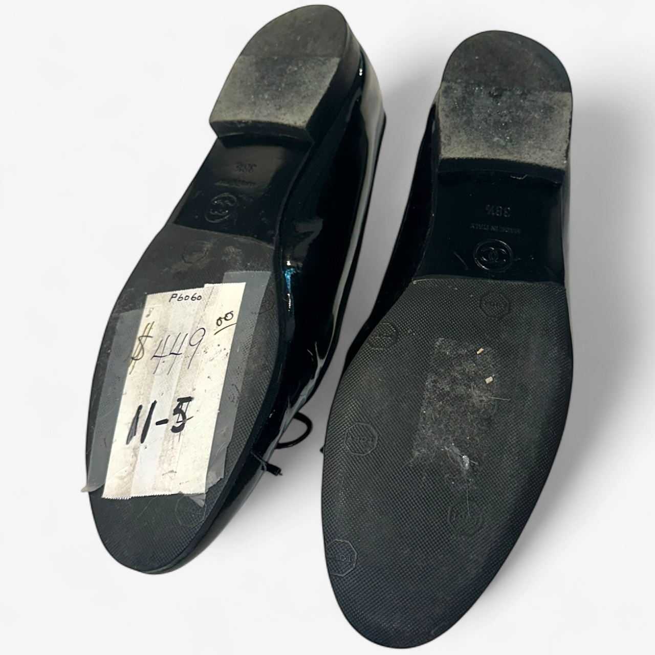 Chanel Ballet Flat - Olive Toe-Cap with Bow