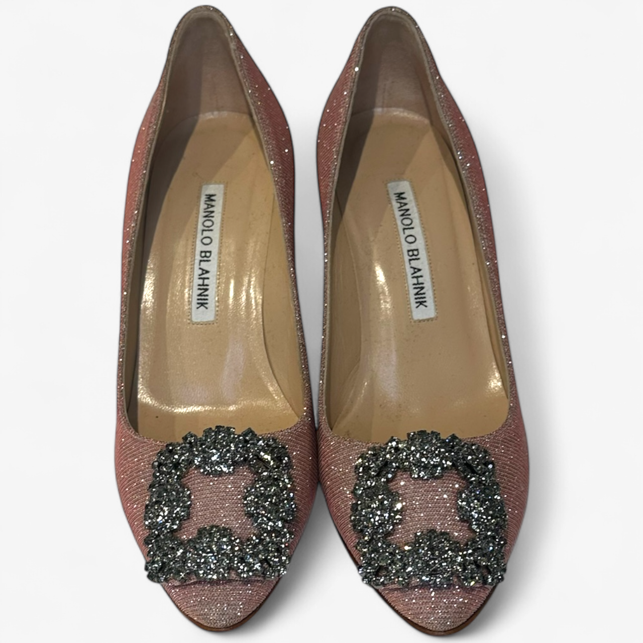 Manolo Blahnik Hangisi Pink Glitter