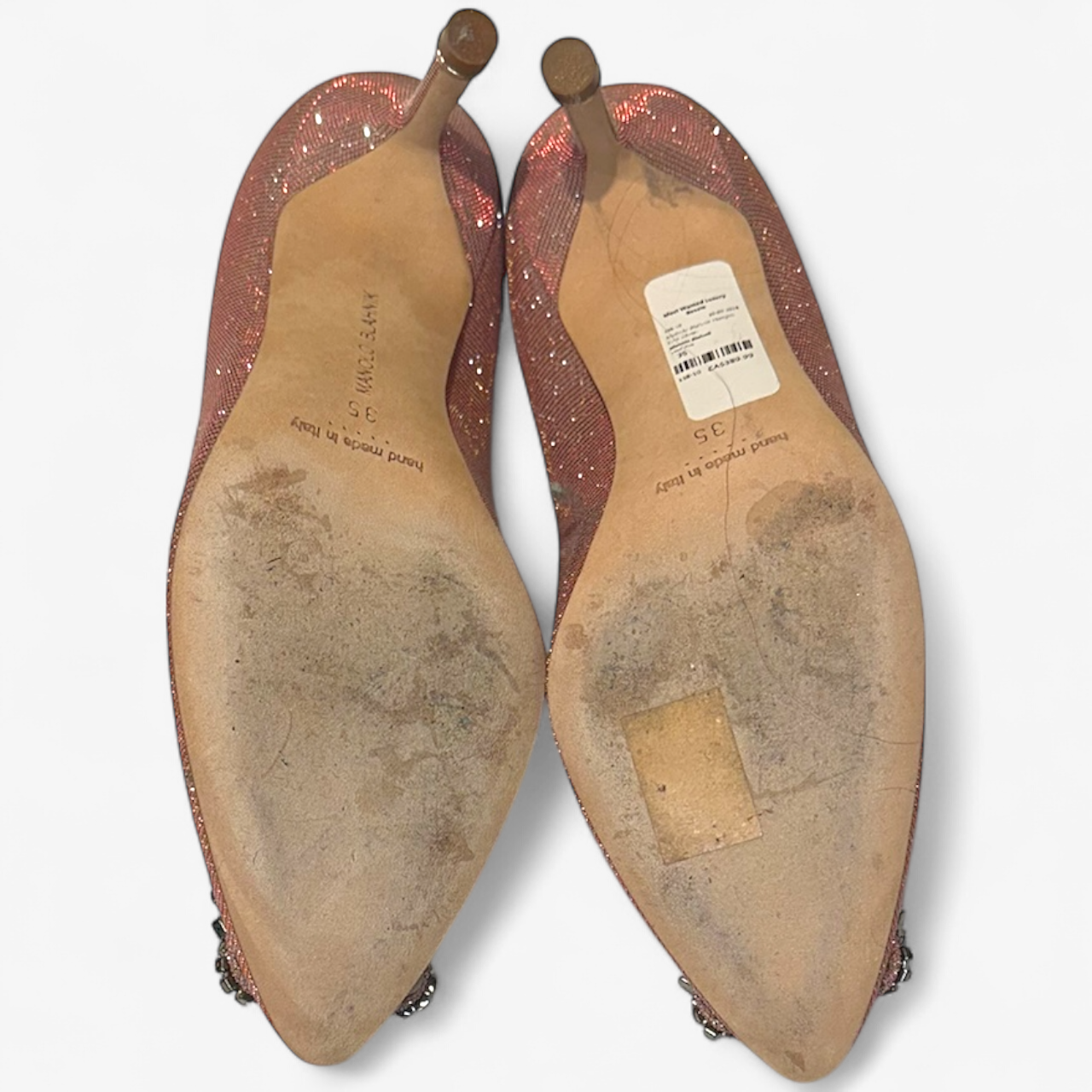 Manolo Blahnik Hangisi Pink Glitter