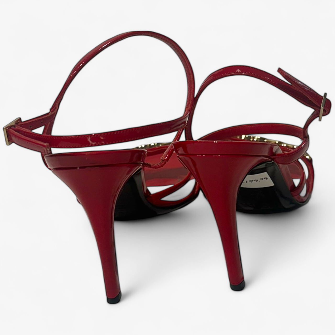 Escada Red Heels with Gold Hardware