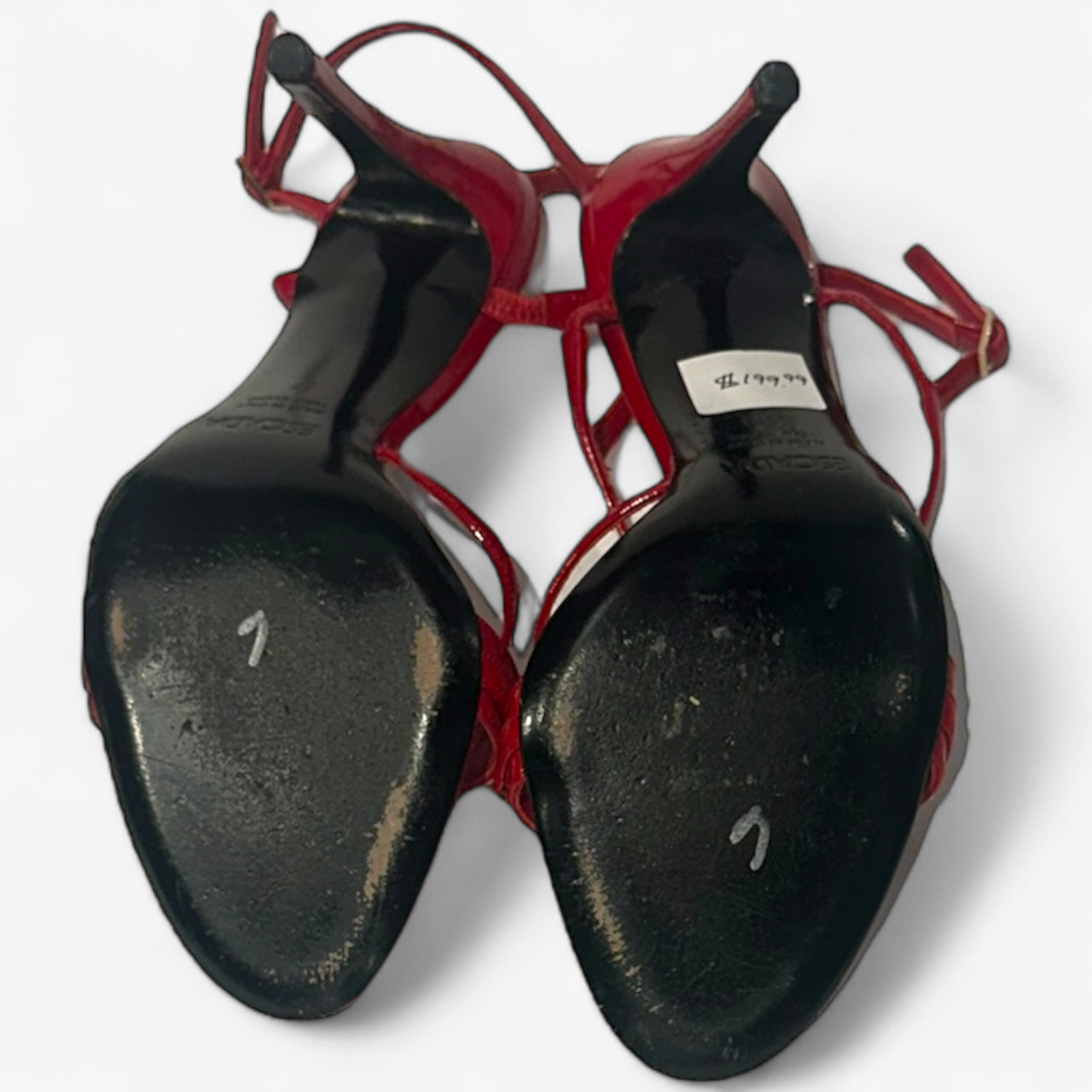 Escada Red Heels with Gold Hardware