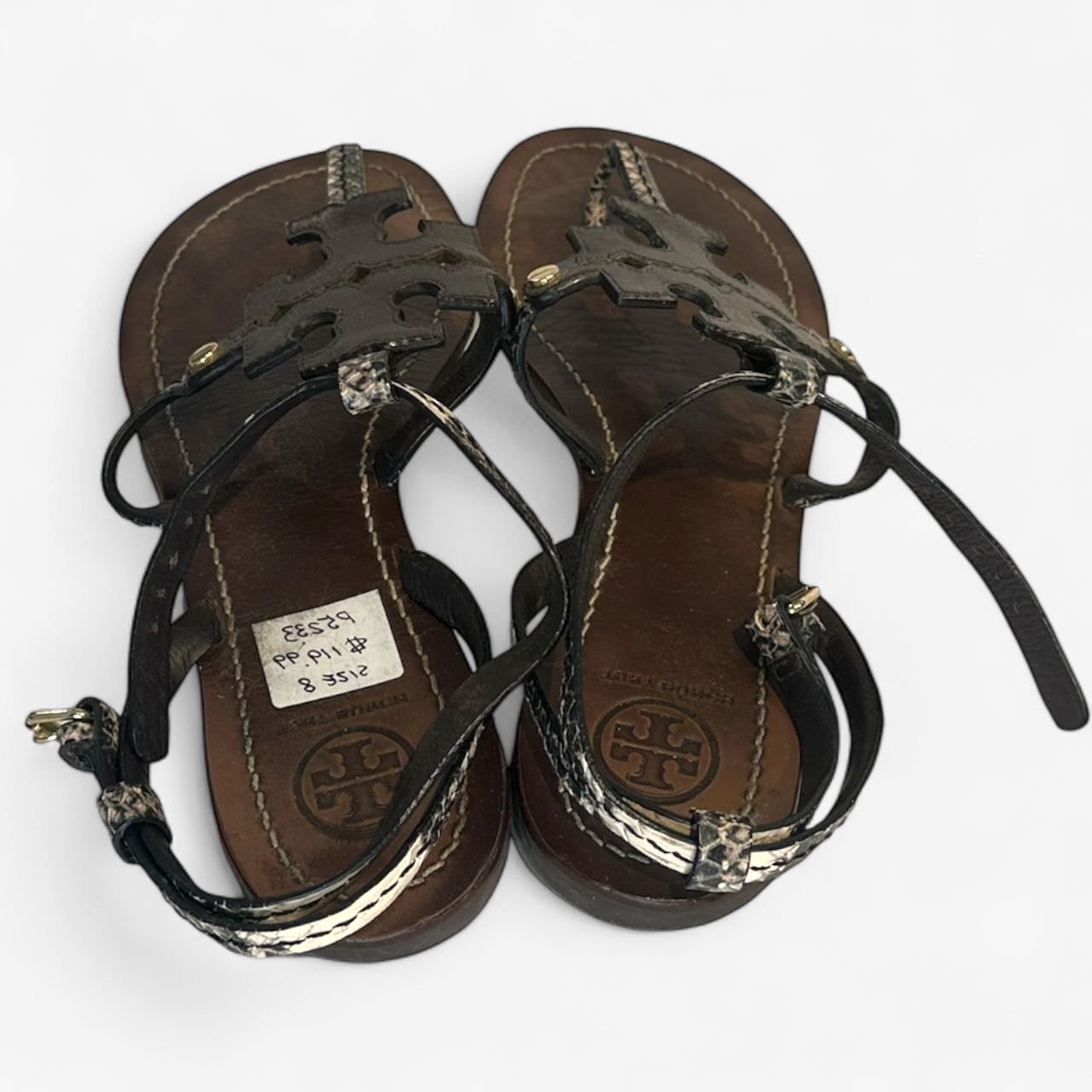 Tory Burch Snake Embossed Flat Sandals