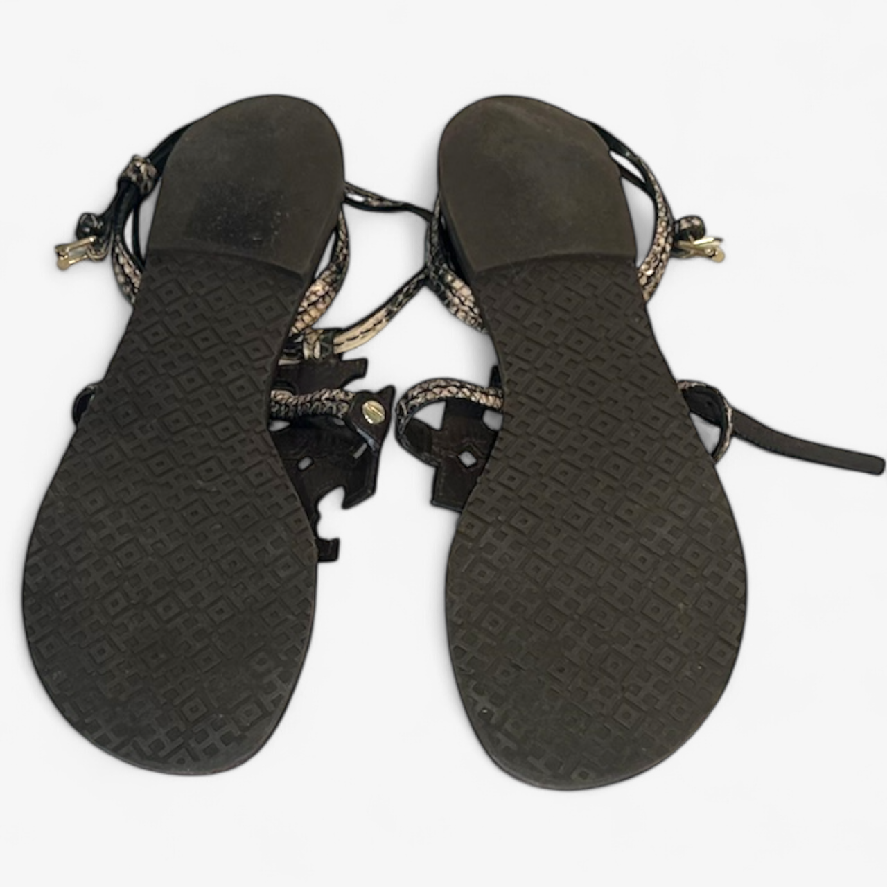 Tory Burch Snake Embossed Flat Sandals