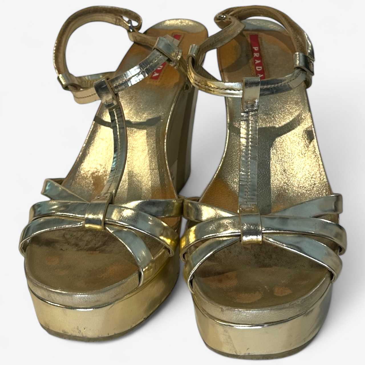 Prada Gold Platform