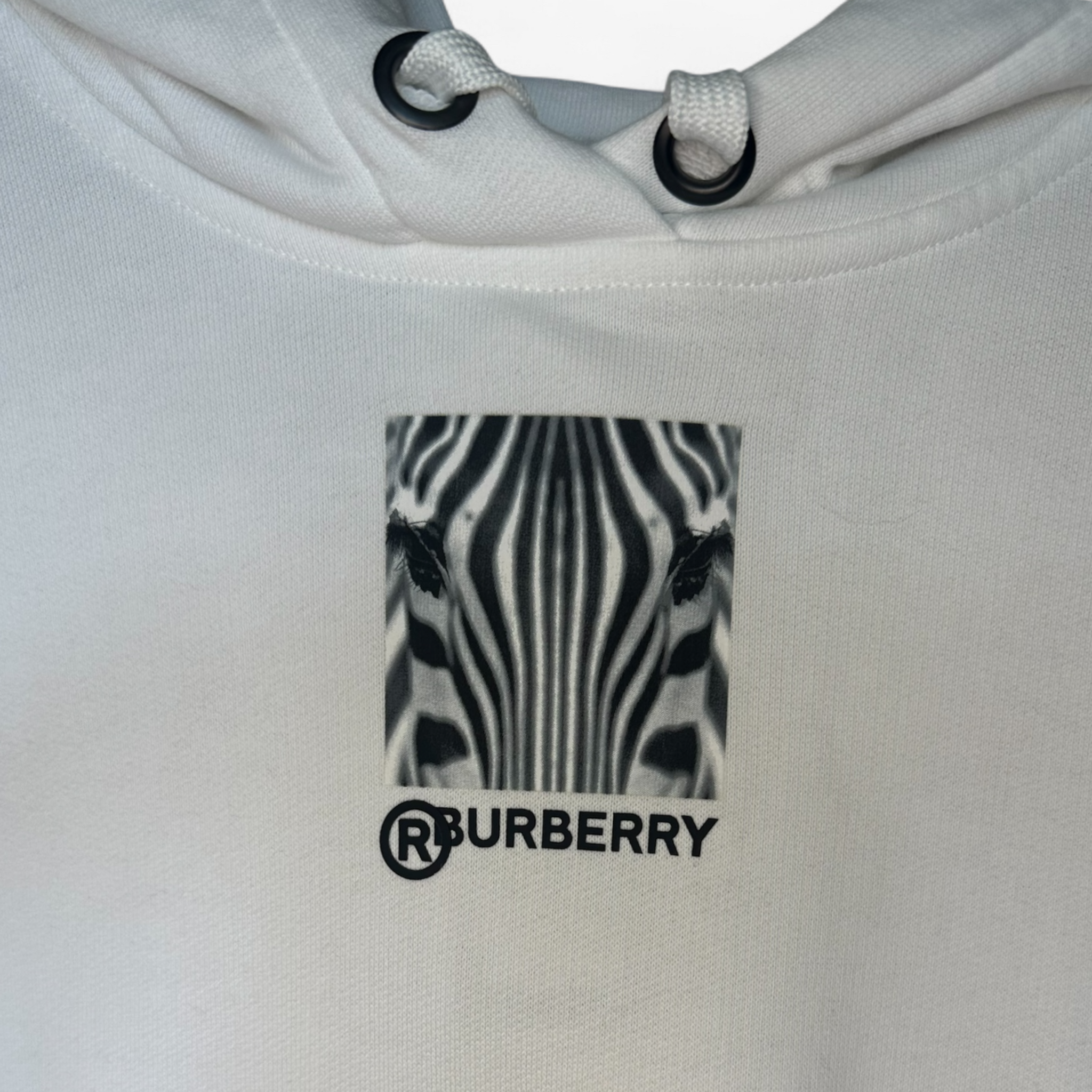 Burberry White Hoodie - Zebra Logo
