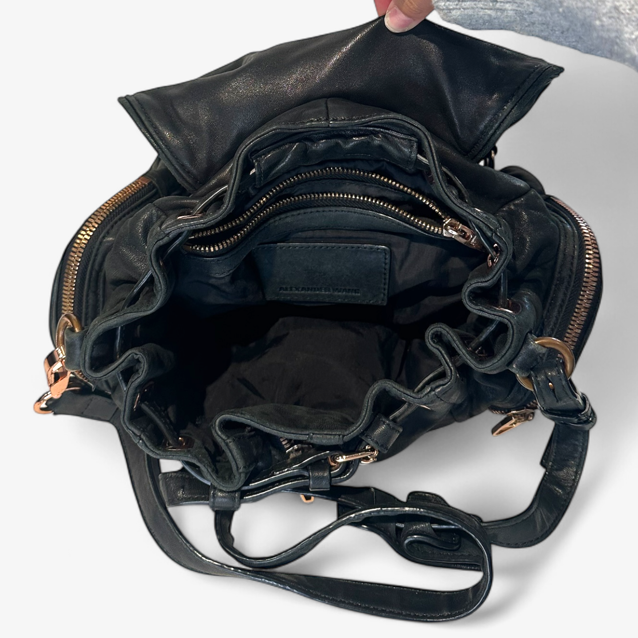 Alexander Wang Green Leather Bag - Brass Zipper