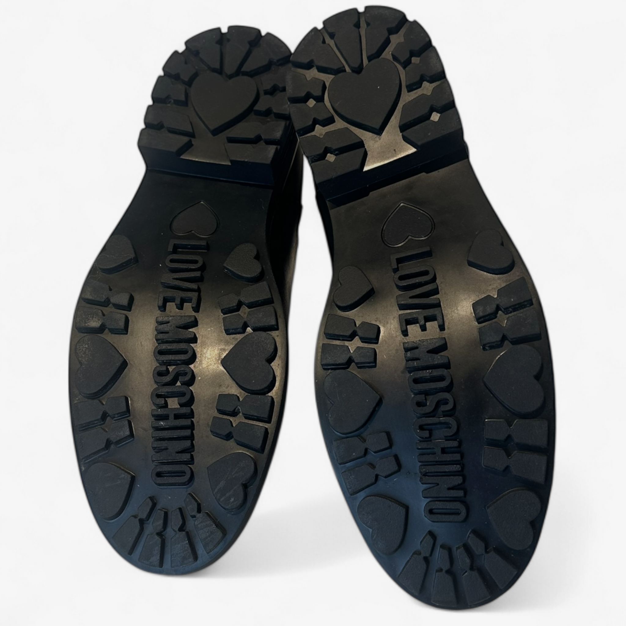 Love Moschino Black Leather Chelsea Boots