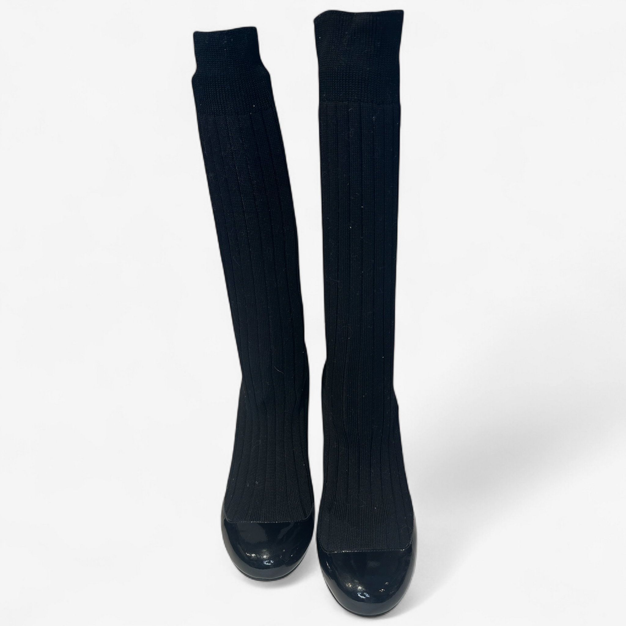 Chanel Black Sock Boots