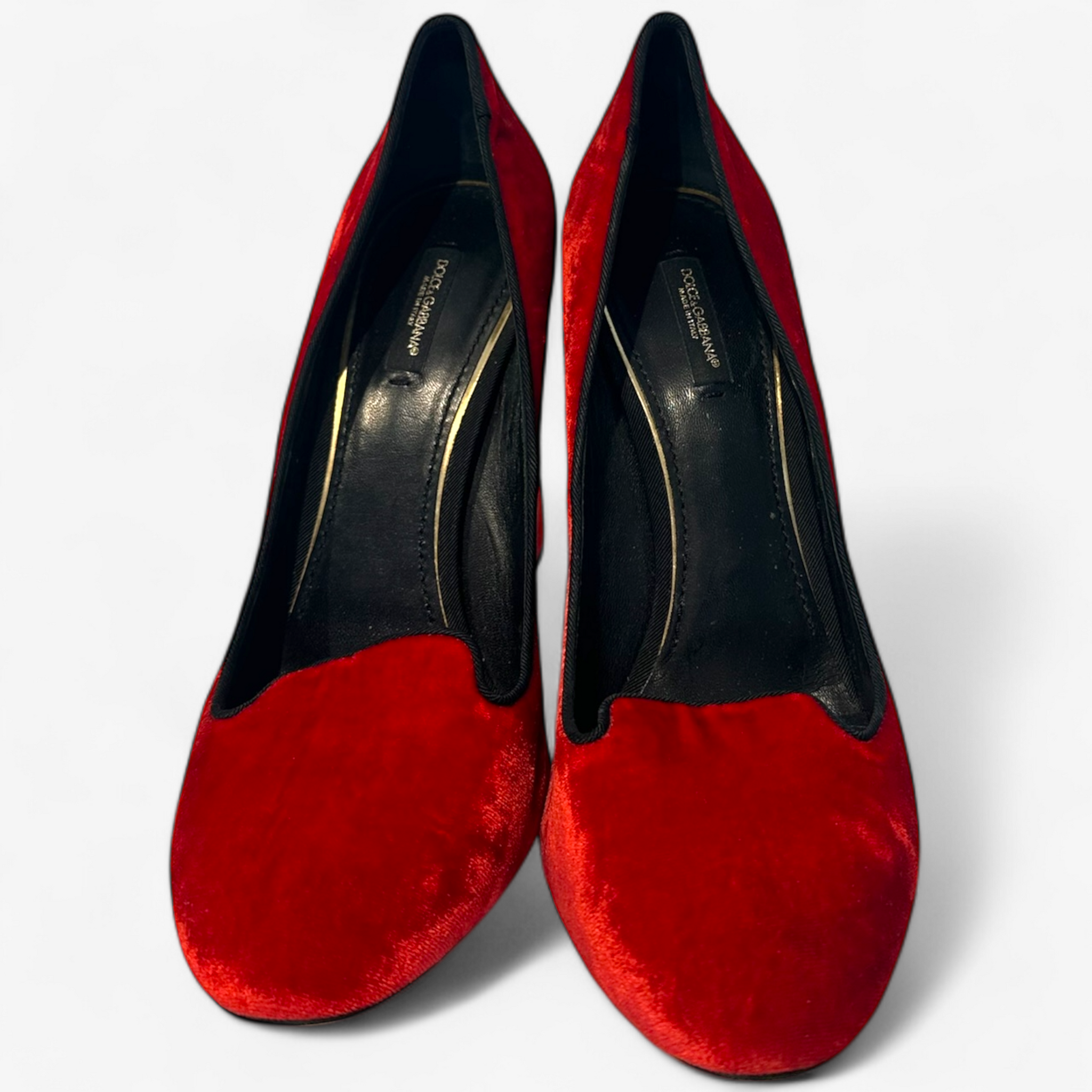 Dolce and Gabbana Red Velvet Pumps