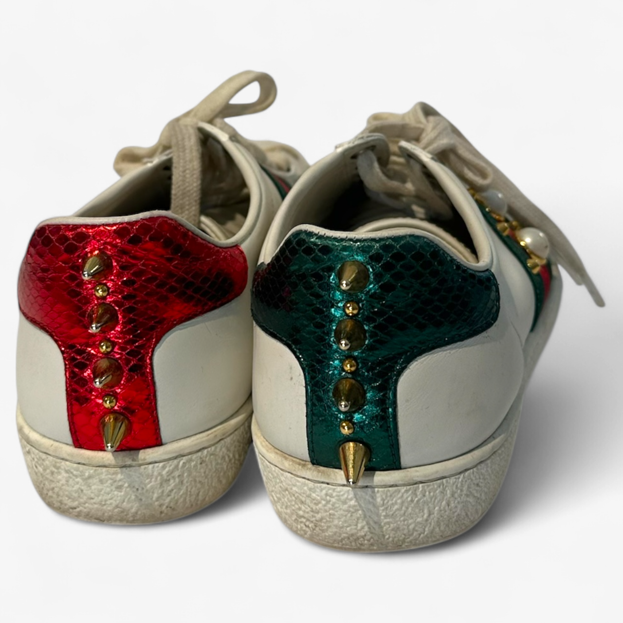 Gucci Ace Studded Sneakers with Pearls