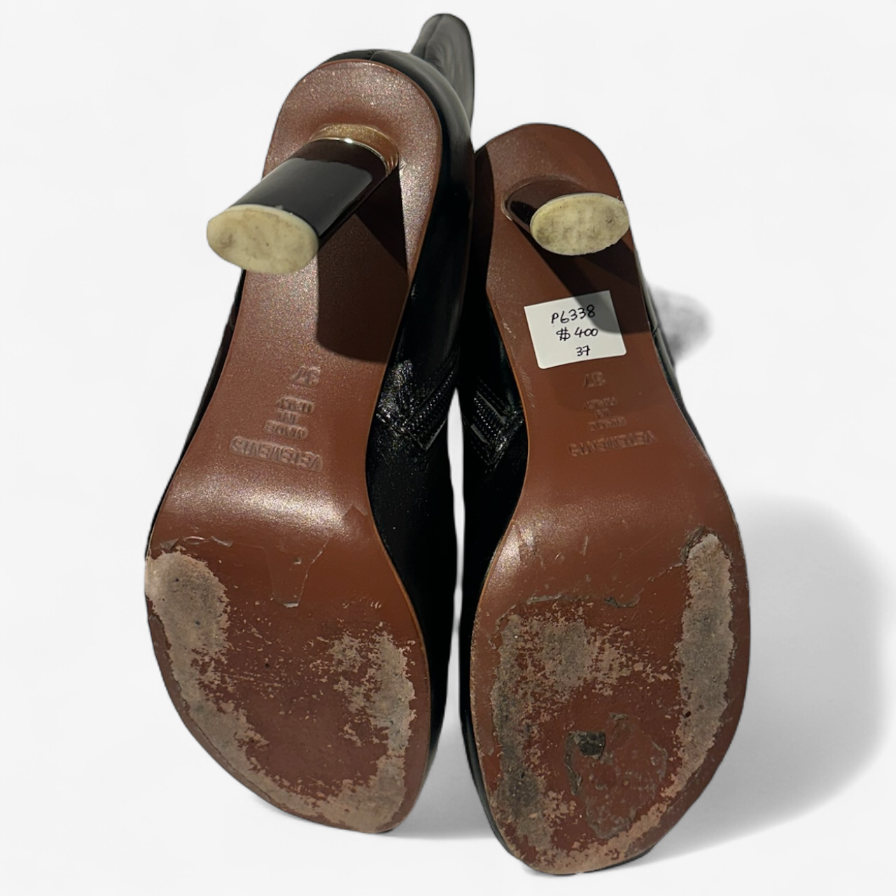 Vetements Black Round Toe Ankle Boots