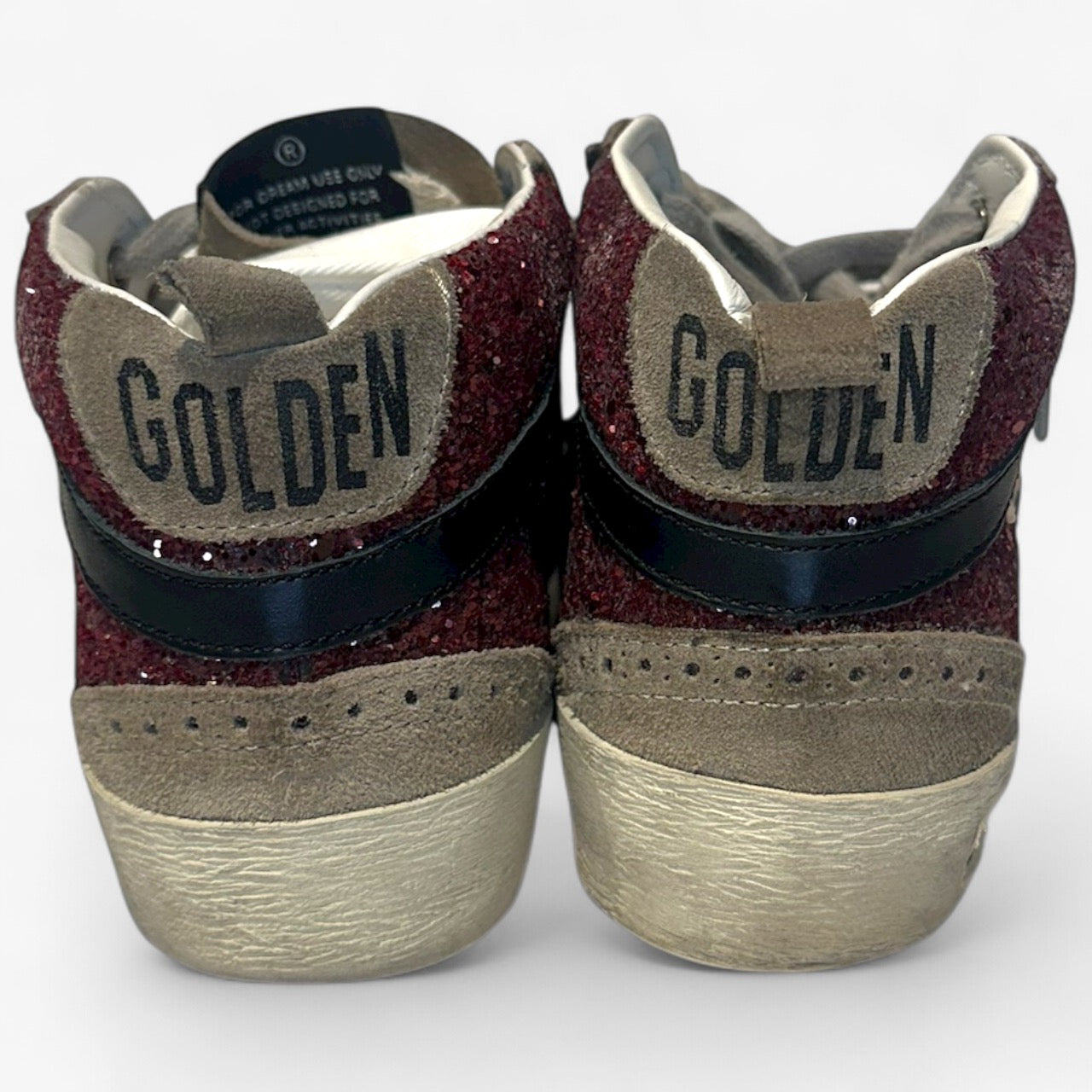 Golden Goose Glitter Burgundy Mid-Star High-Top