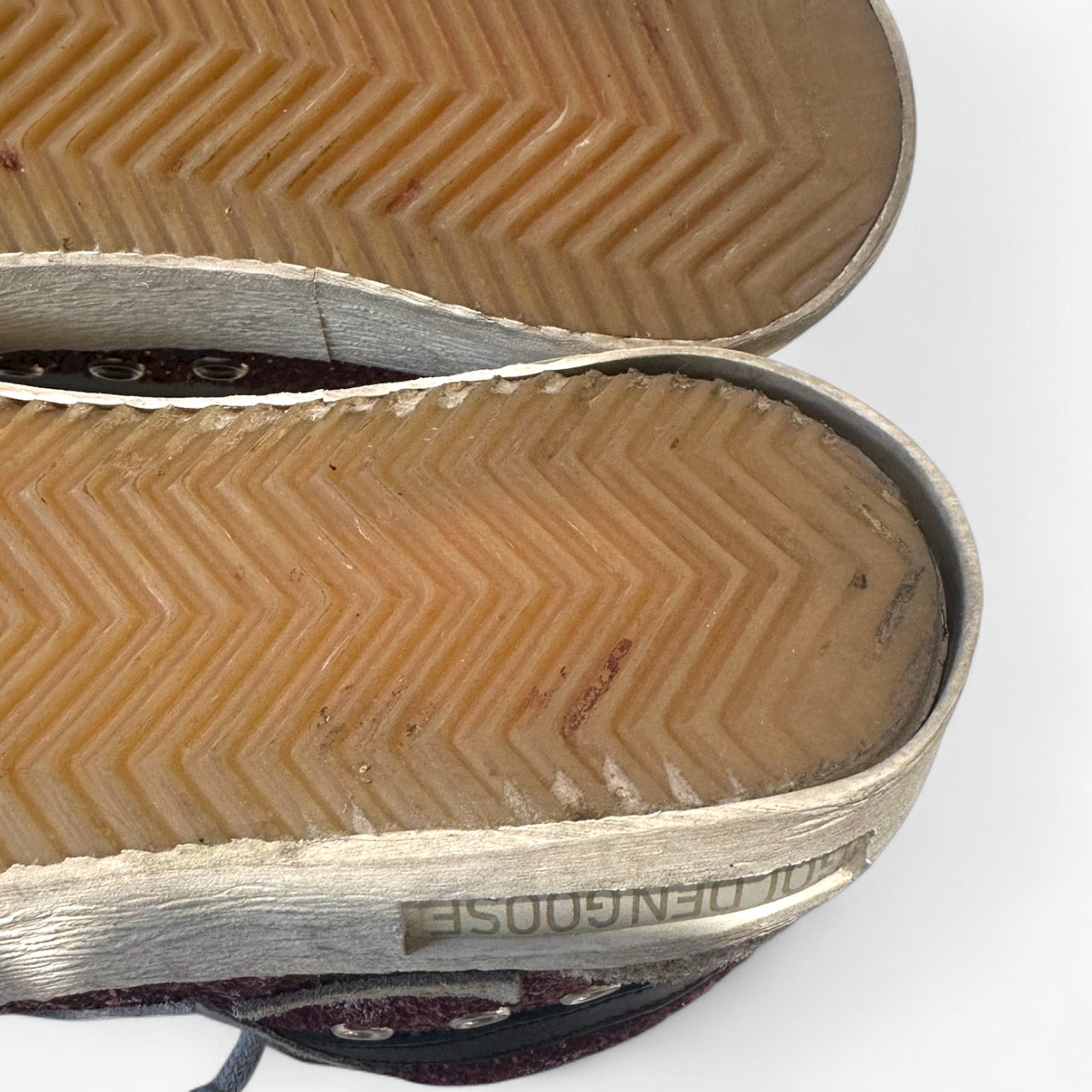 Golden Goose Glitter Burgundy Mid-Star High-Top