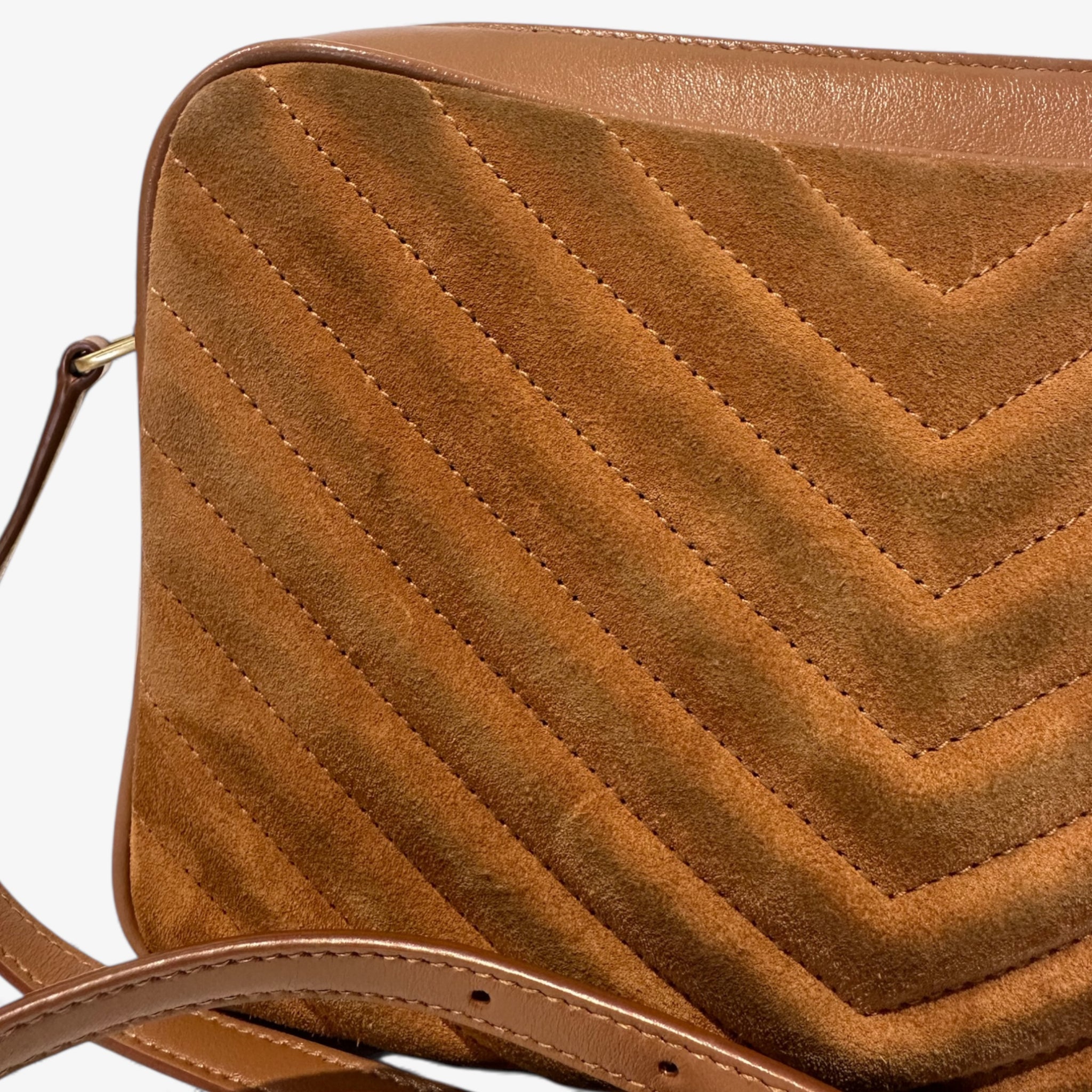 YSL Brown Suede Crossbody