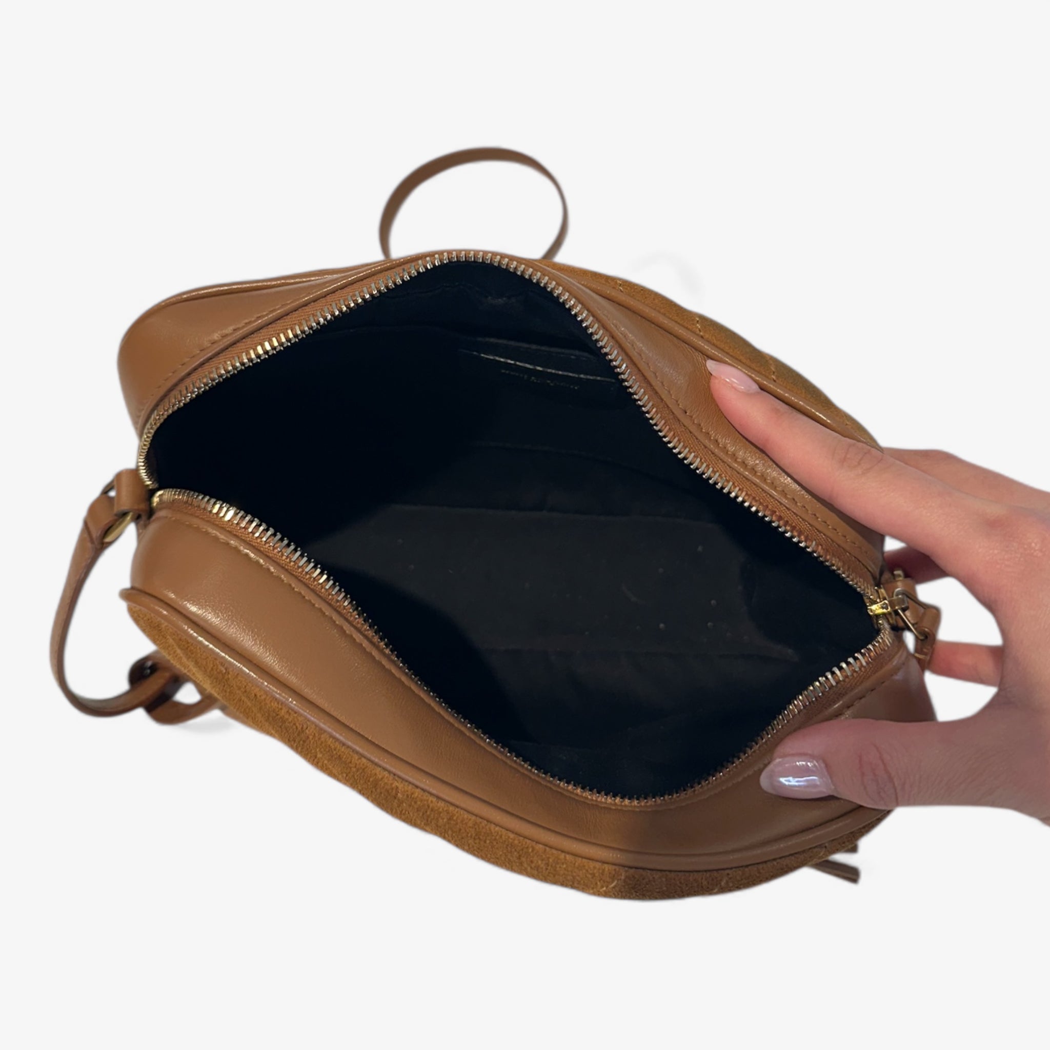 YSL Brown Suede Crossbody