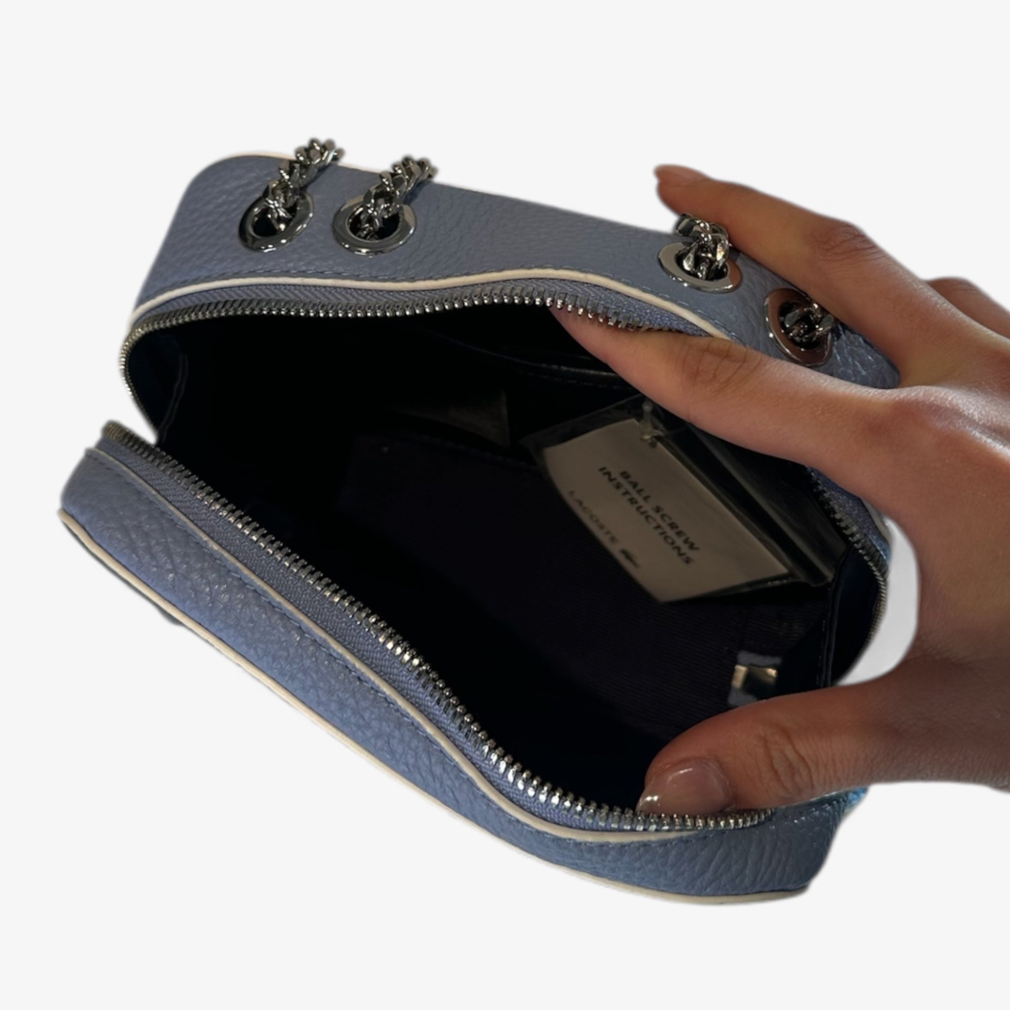 Lacoste Croco Crew Grained Leather Crossbody Bag