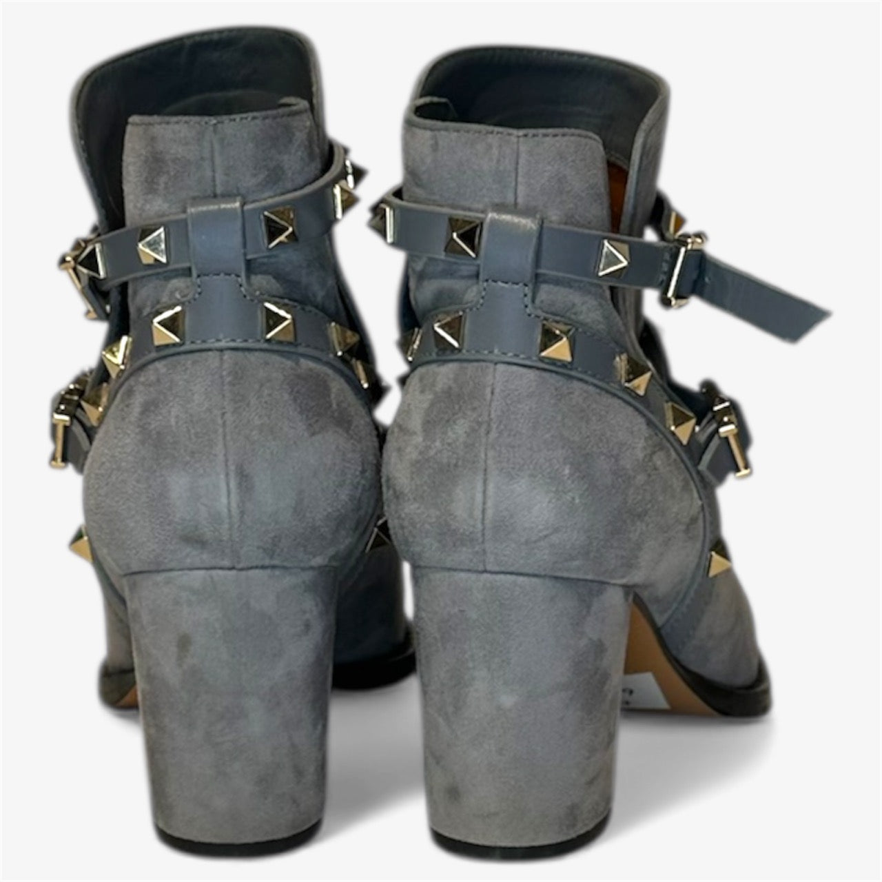 Valentino Blue Suede Rockstud Booties