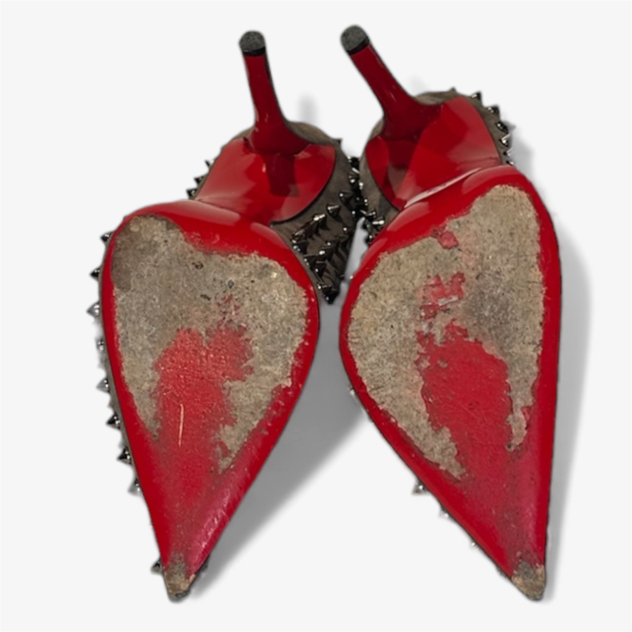 Christian Louboutin Grey Suede Wiletta Spike Booties