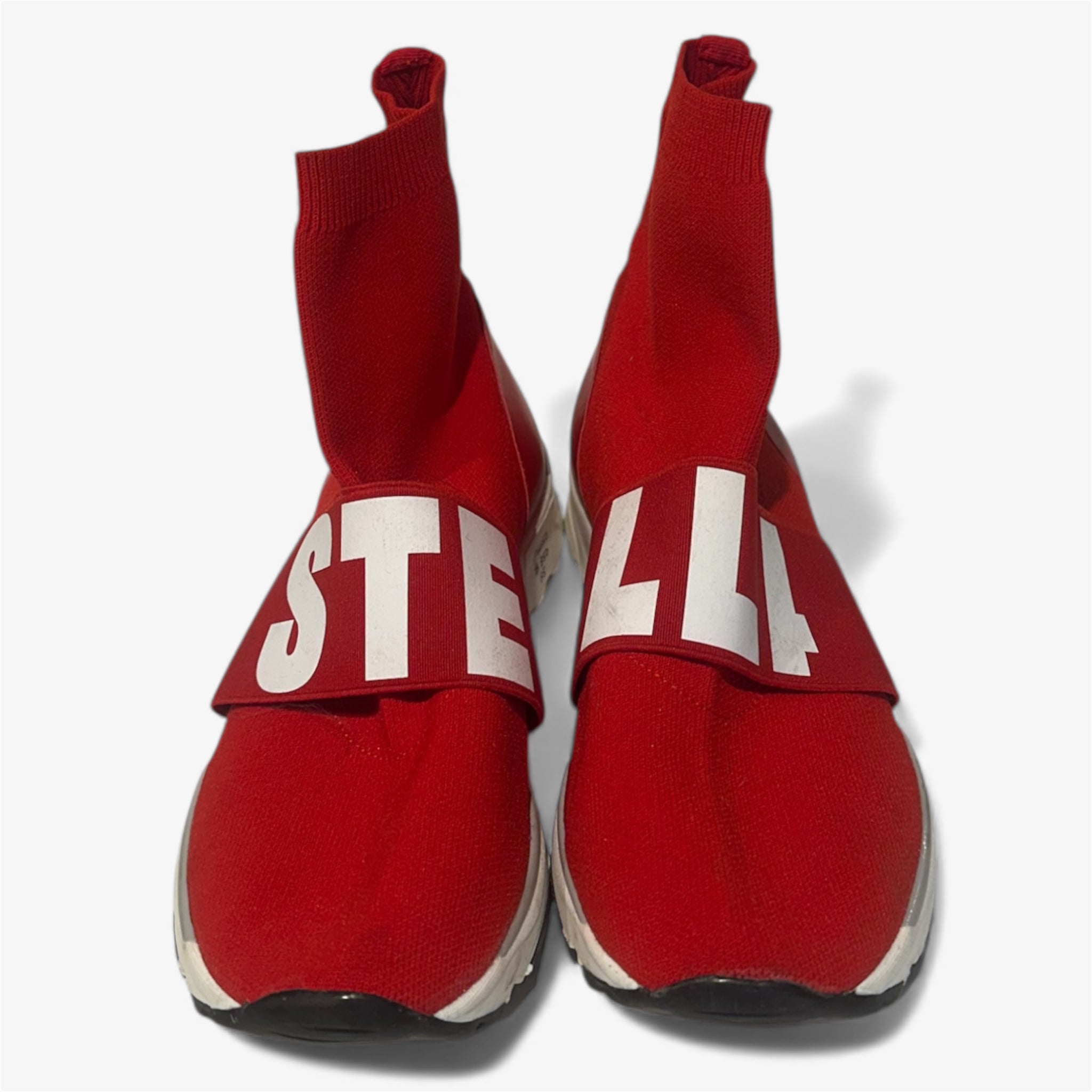 Stella McCartney Red Sock Hightop with White Logo