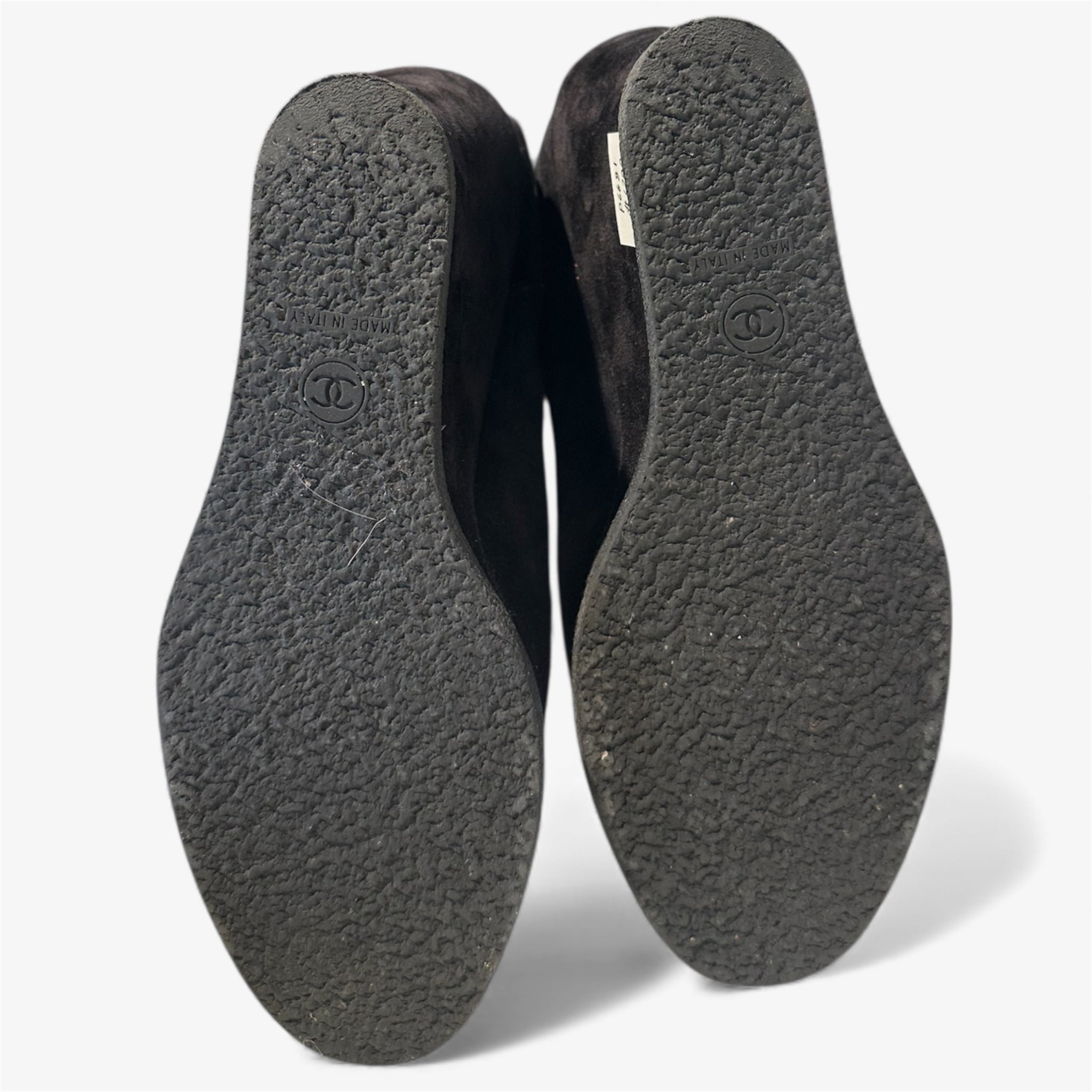 Chanel Black Suede Knee-High Boots