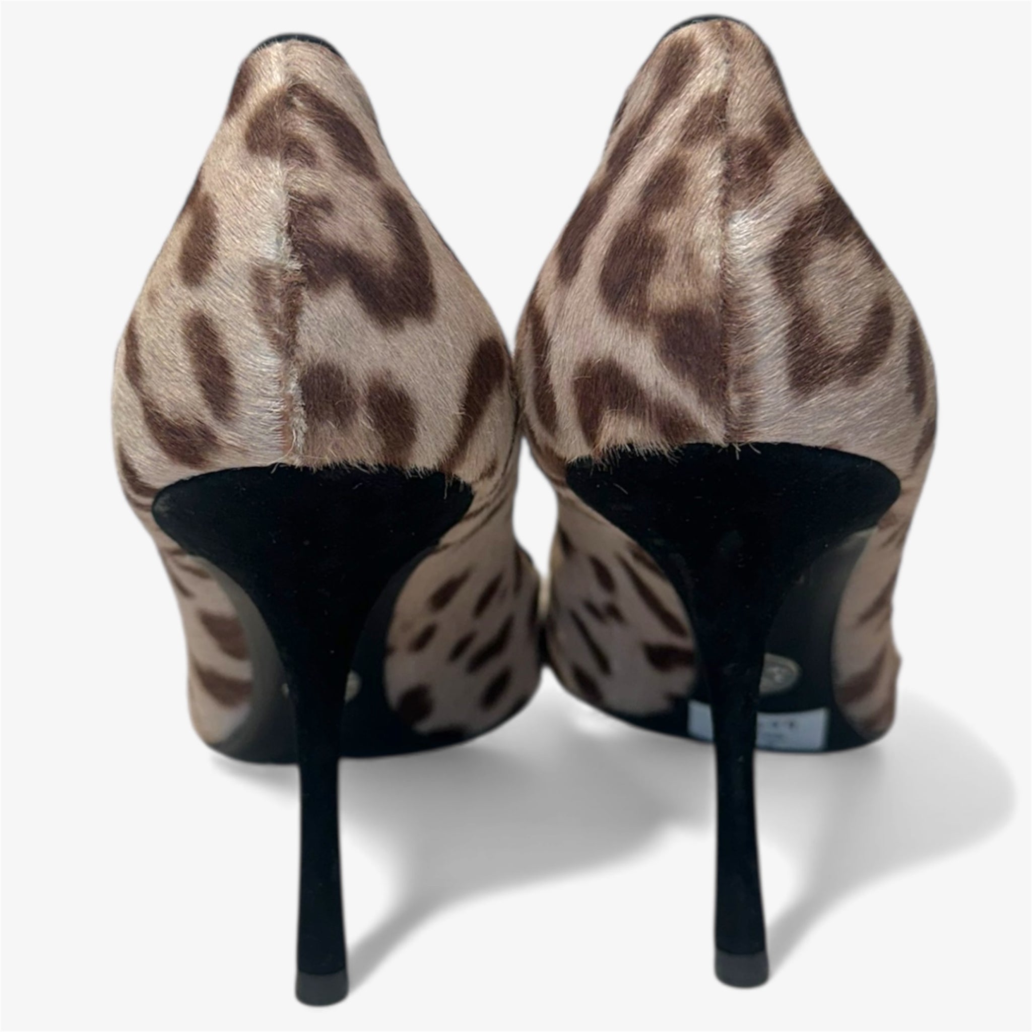 Dolce & Gabbana Leopard Print Peep-Toe Pumps - Pony Hair