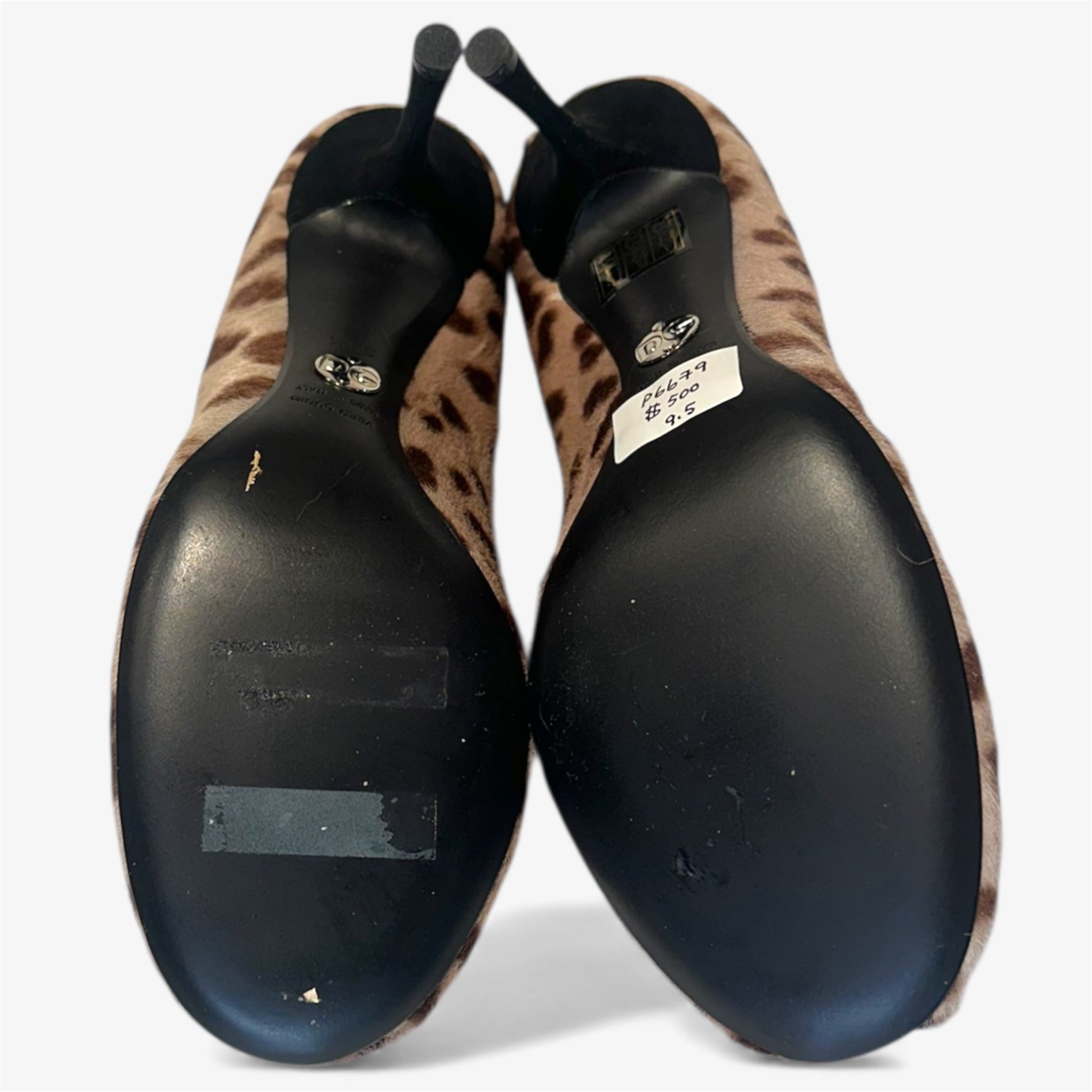 Dolce & Gabbana Leopard Print Peep-Toe Pumps - Pony Hair