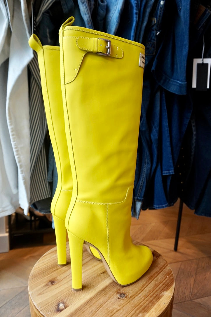 Yellow 2025 heeled boots