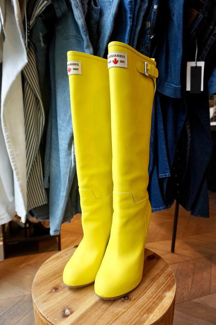 High heel boots outlet - woman heel 10 cm yellow coconut | Barca Stores